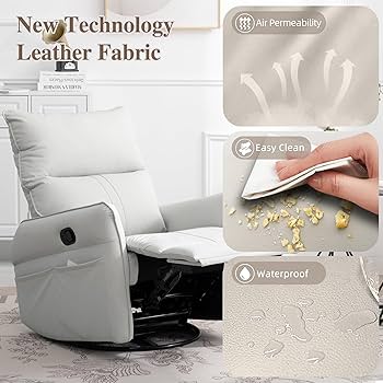 Amazon.com: QKFF Swivel Rocker Recliner Chair, Upholstered